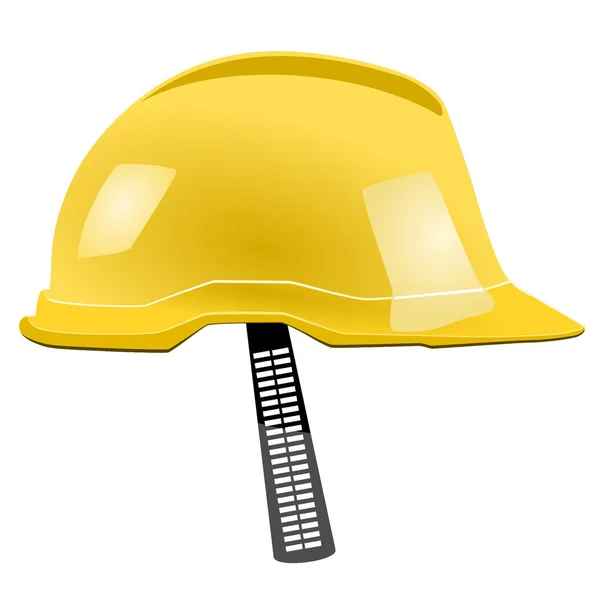 Желтый шлем с ремнем — стоковый вектор