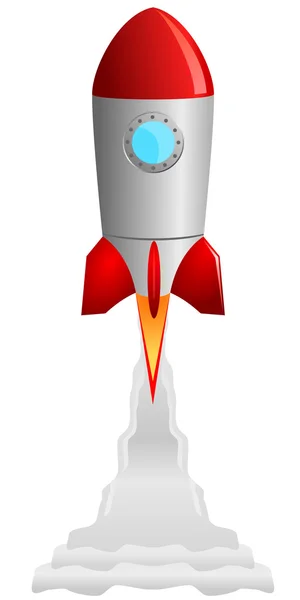 Vector image of the rocket taking off — Stock Vector