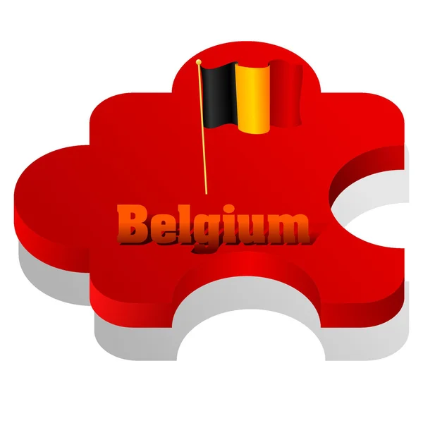 Vector illustration of puzzle with a flag of Belgium — Stock Vector