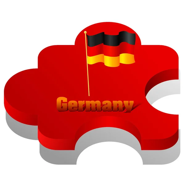 Wektor ilustracja puzzle z flagą Niemiec — Wektor stockowy