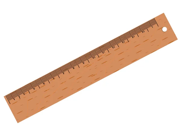 Векторная деревянная линейка — стоковый вектор