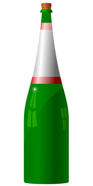 Vektorová ilustrace zelených lahví — Stockový vektor