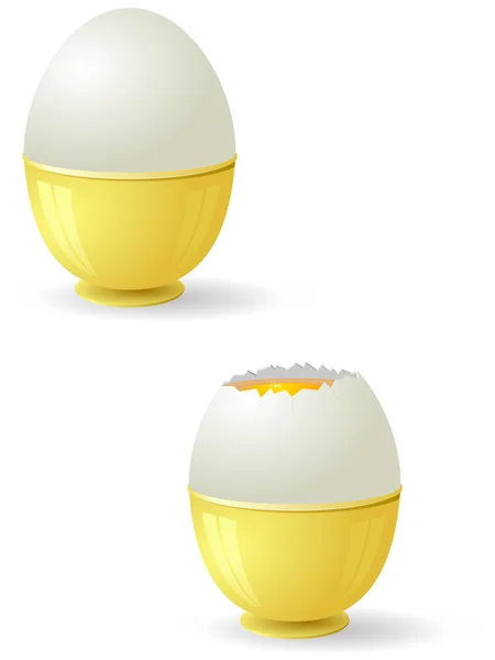 Ilustração vetorial de ovos com gema — Vetor de Stock