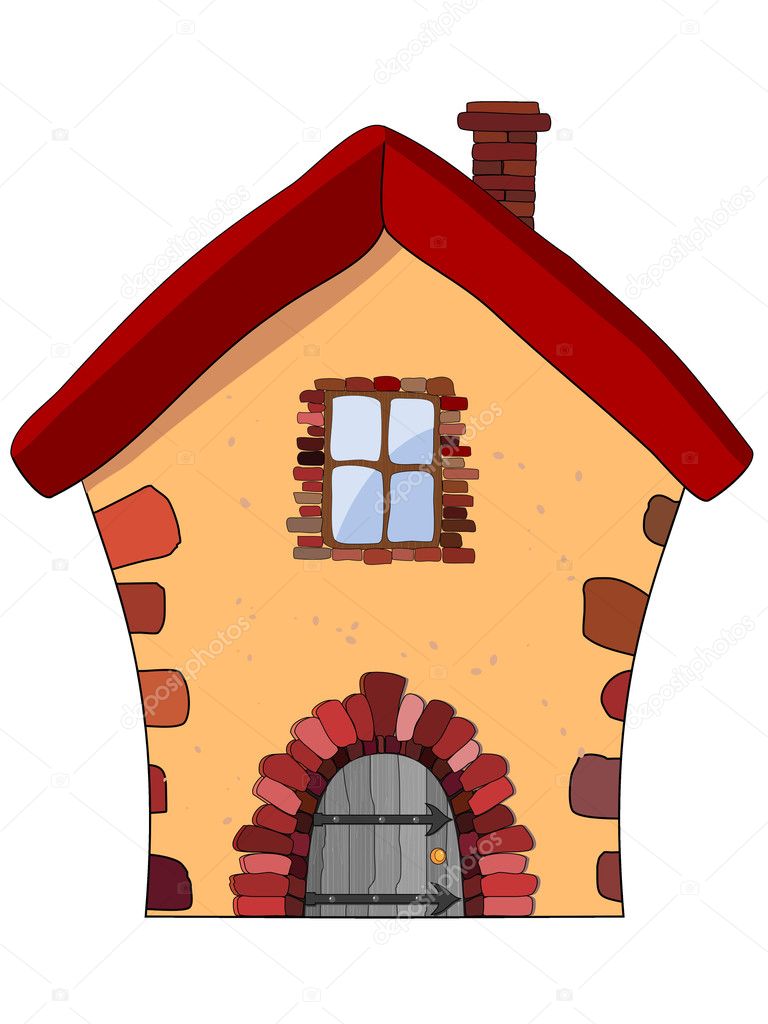 Vector illustration of a stone house