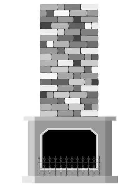 Vector illustration of the fireplace — Stock Vector
