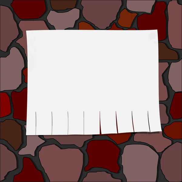 Ilustração vetorial de uma parede de tijolo com papel —  Vetores de Stock