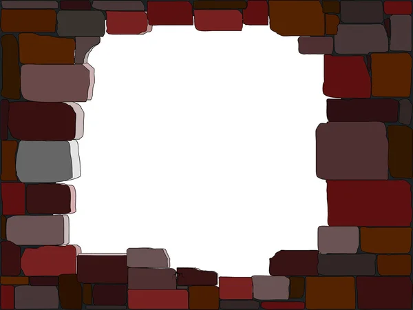 Ilustración vectorial de un muro de piedra con agujero — Vector de stock