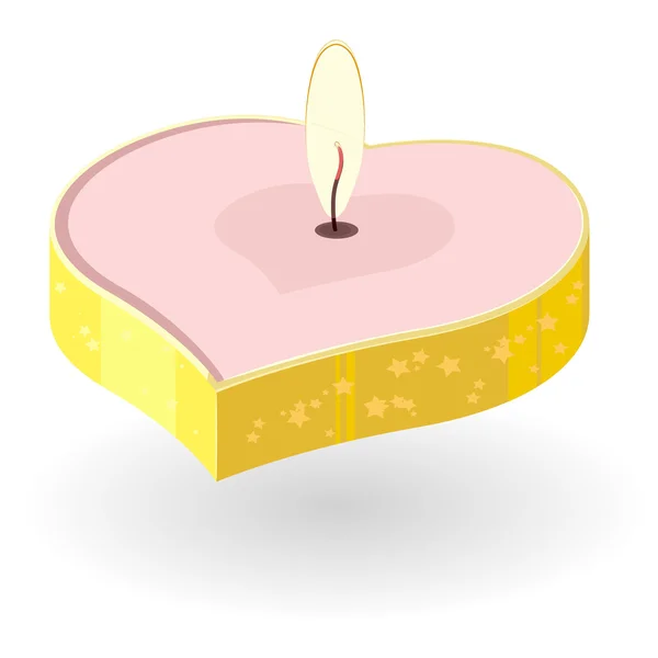 Vector illustration of candles in the shape of a heart — Stock Vector