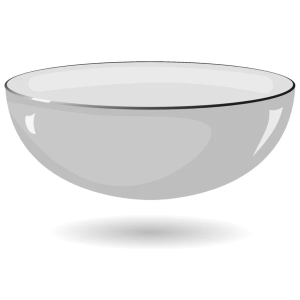 Illustration vectorielle d'un bol métallique sur fond blanc — Image vectorielle
