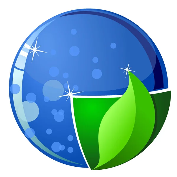 Image vectorielle du globe avec des parties d'eau et de terre — Image vectorielle
