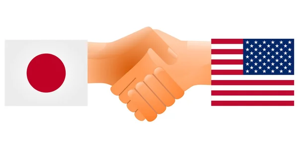 Tecken på vänskap mellan USA och Japan — Stock vektor