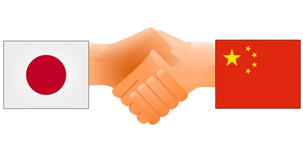 Segno di amicizia Cina e Giappone — Vettoriale Stock