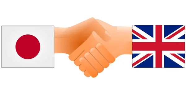 Sign of friendship the United Kingdom and Japan — Stock Vector