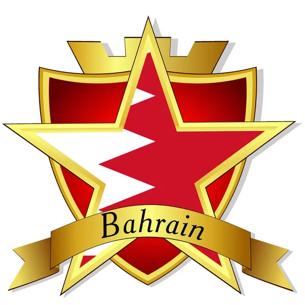 Vektor bintang emas ke bendera Bahrain di latar belakang th - Stok Vektor