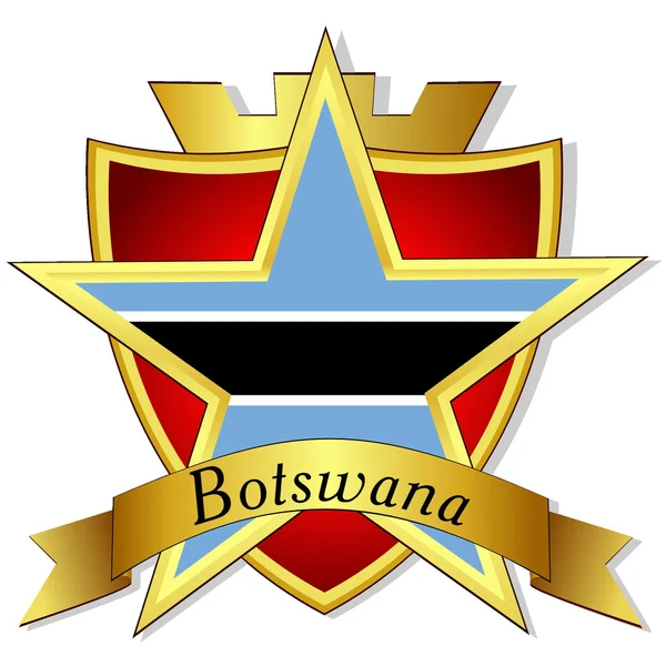 Estrela de ouro vetorial para a bandeira do Botsuana no fundo de t — Vetor de Stock