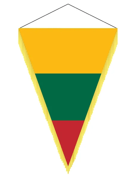 리투아니아 국기가 달린 페넌트의 모습 — 스톡 벡터