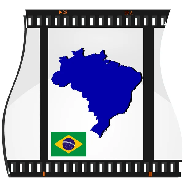 Filmklipp med en nationell karta över Brasilien — Stock vektor