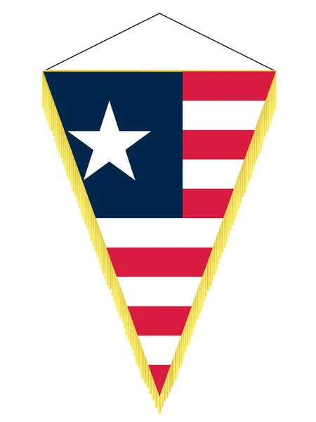 Imagen vectorial de un banderín con la bandera nacional de Liberia — Vector de stock