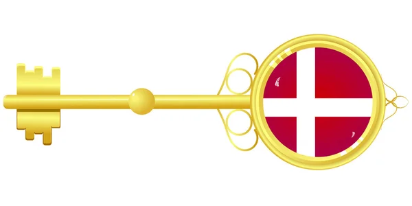 Golden key from Denmark — Stock Vector