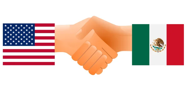 Znamení přátelství mezi Spojenými státy a Mexikem — Stockový vektor
