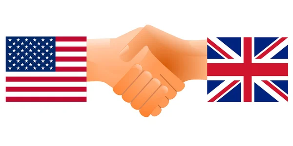 Barátság jele az Egyesült Államok és az Egyesült Királyság — Stock Vector