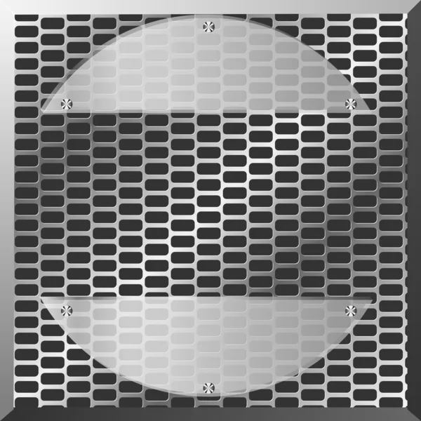 金属板的椭圆形玻璃元素矢量插画 — 图库矢量图片