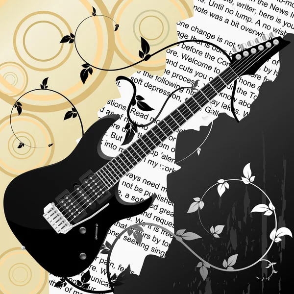 Abstract vector background with guitar — Stock Vector