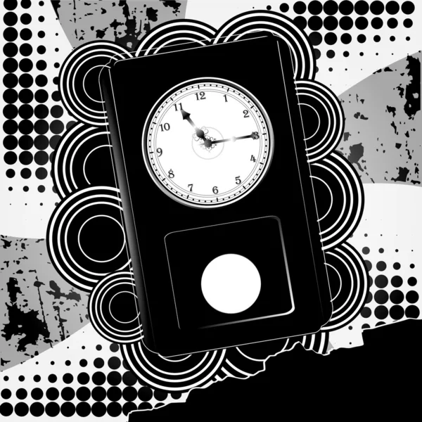 Illustration vectorielle de fond abstrait avec horloge — Image vectorielle
