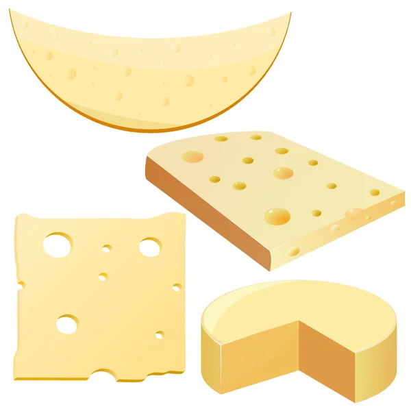 Collection of vector illustrations cheese — Stock Vector