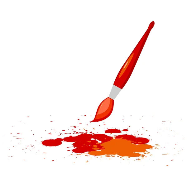 Ilustración vectorial de manchas rojas con un pincel de pintura roja — Vector de stock