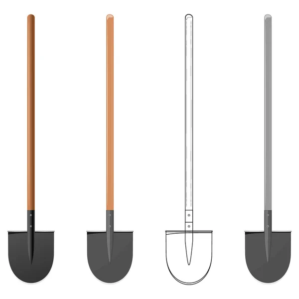 Vector illustration of a shovel — Stock Vector
