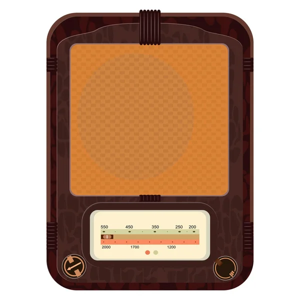 木製の場合の古いラジオのベクトル図 — ストックベクタ