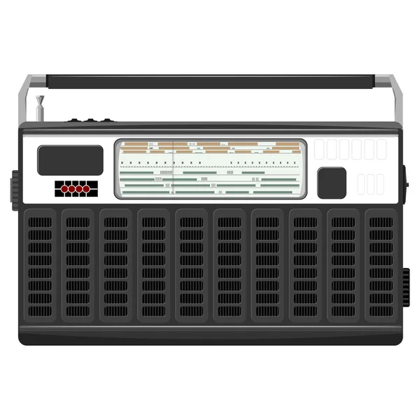 Illustration vectorielle d'une radio portative dans un boîtier noir. PSE1 — Image vectorielle