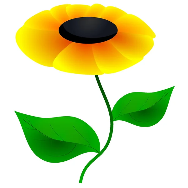 Imagen vectorial abstracta flor amarilla — Vector de stock