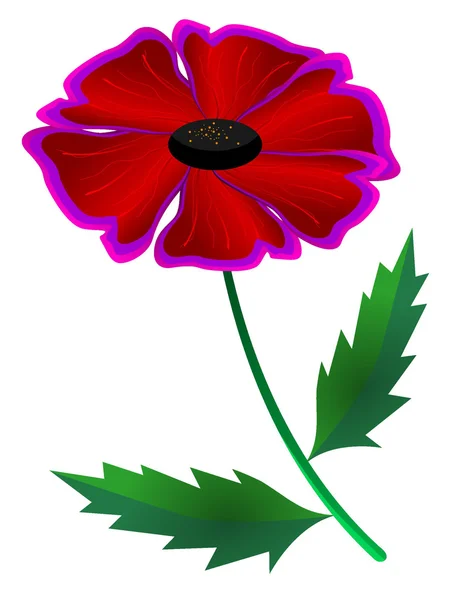 Imagen vectorial de una flor roja abstracta — Vector de stock