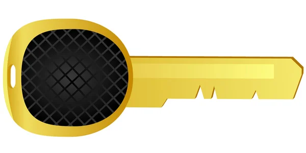 Vektor illustration av en nyckel från den gula metallen — Stock vektor