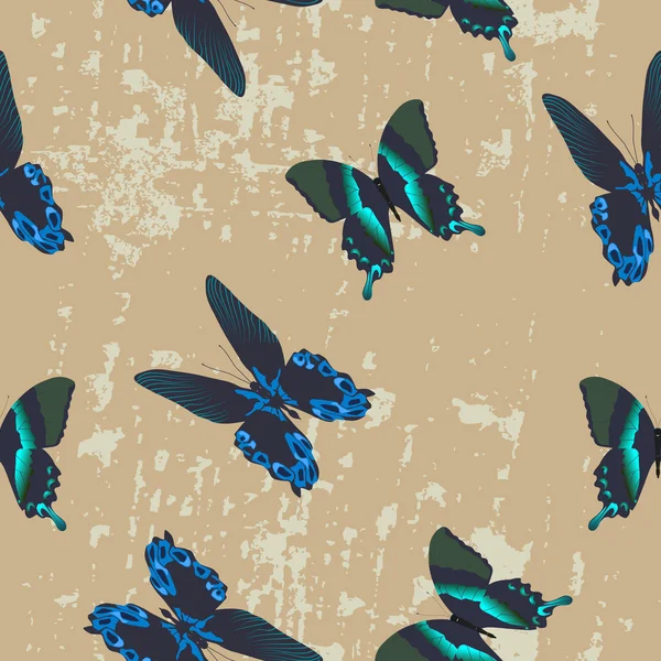 Texture sans couture avec de beaux papillons — Image vectorielle