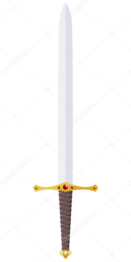 Vector illustration of a sword adorned with jewels
