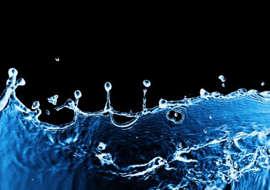 Water splash isolated on black clipart