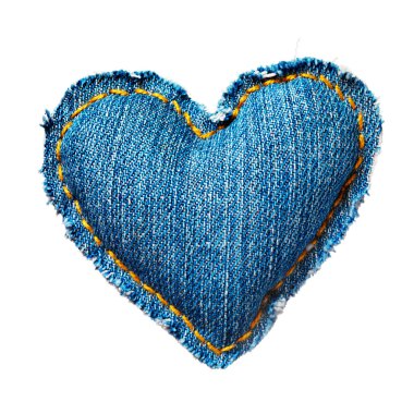 Valentine jeans heart. Isolated on white. clipart
