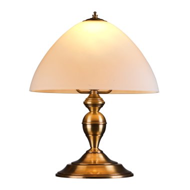 Vintage table lamp isolated on black clipart