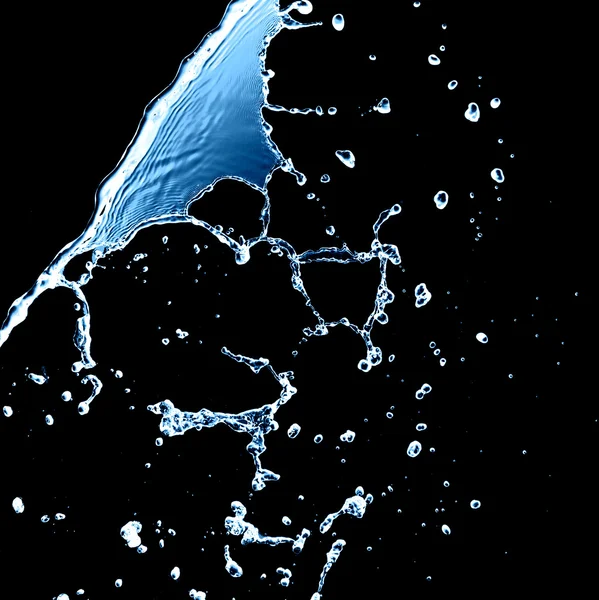 Wasserspritzer isoliert auf schwarz — Stockfoto
