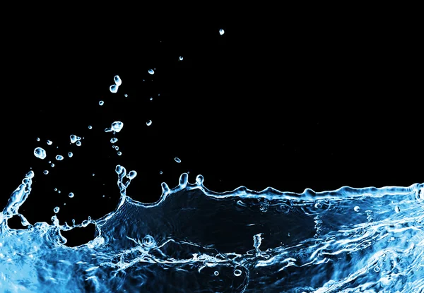 Vatten stänk isolerad på svart — Stockfoto