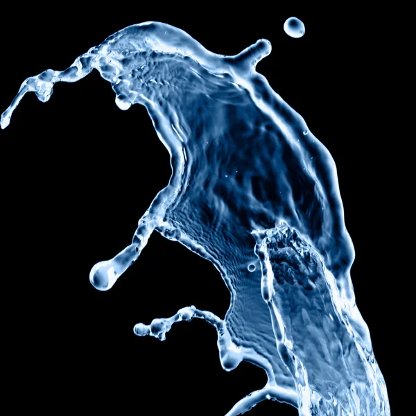 Water splash isolated on black — Stock Photo, Image