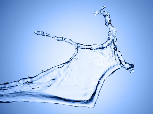 Mavi arkaplanda su sıçraması — Stok fotoğraf