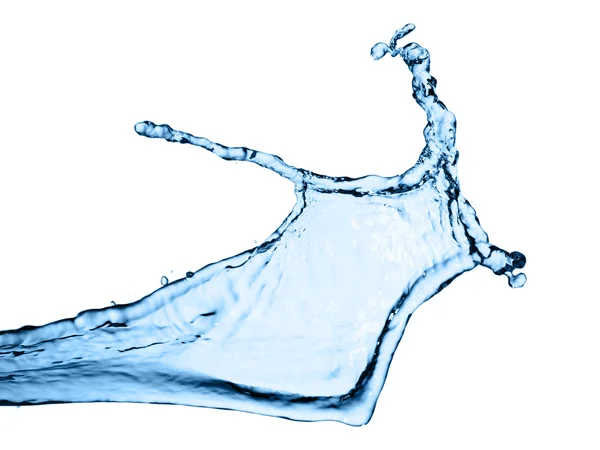Víz fröccsenés izolált fehér — Stock Fotó