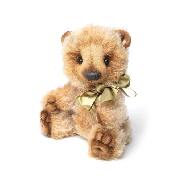 Teddy bear in classic vintage style isolated on white background — Stock Photo, Image
