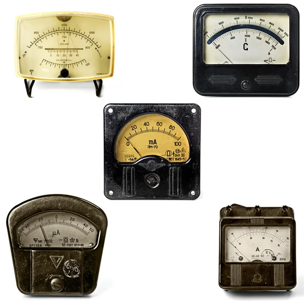 Vintage ancient voltmeter — Stok fotoğraf
