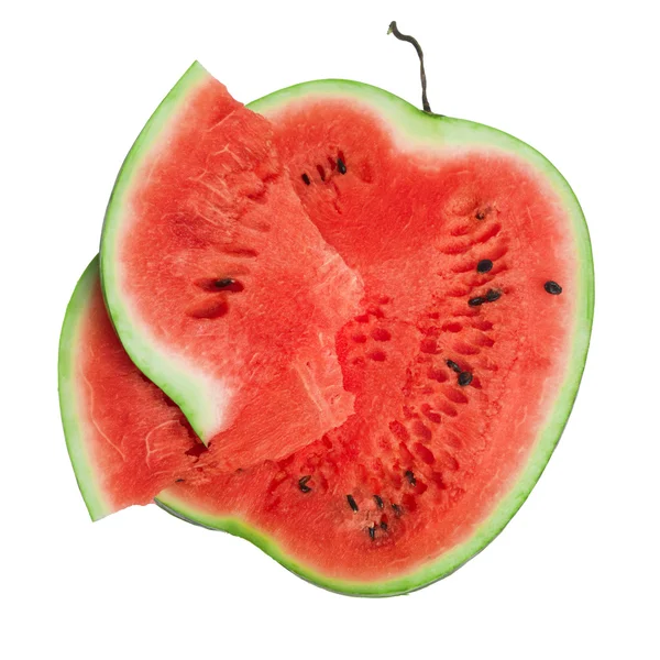 Sweet skivad vattenmelon med torr stem skära mat — Stockfoto