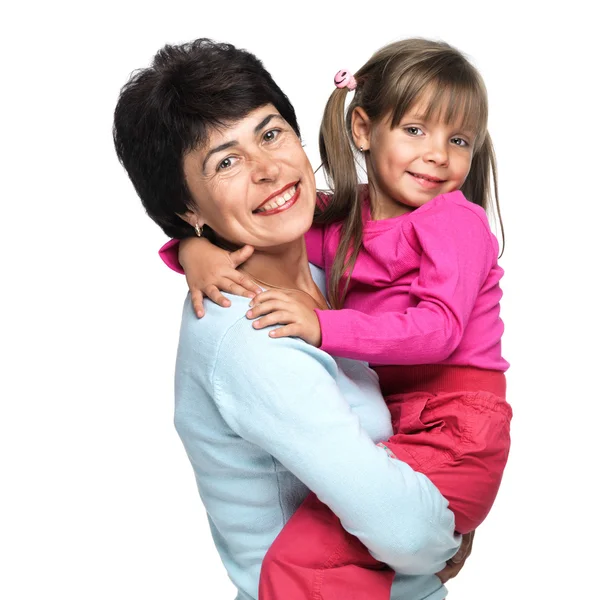 Senior Kavkazský žena s malou vnučkou — Stock fotografie